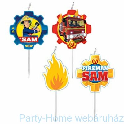 Tűzoltó Sam - Fireman Sam Parti Gyertya Szett - 4 db-os