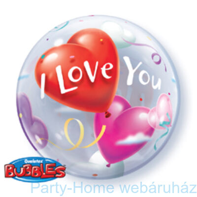 I Love You Heart Balloons Szerelmes Bubble Lufi