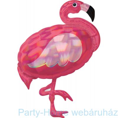 33 inch-es Flamingó Holografikus Super Shape Fólia Lufi