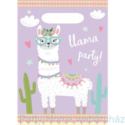 Llama Party Time - Láma Party Ajándékzacskó - 8 db-os