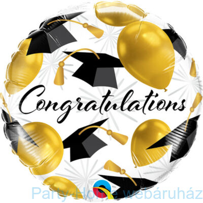 18 inch-es Congratulations Gold Balloons Fólia Lufi