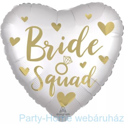 17 inch-es Bride Squad Gold-White Szív Fólia Lufi 