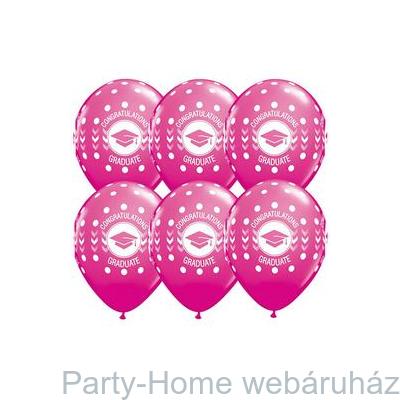 11 inch-es Congatulations Graduate Dots Wild Berry Ballagási Lufi 1 db