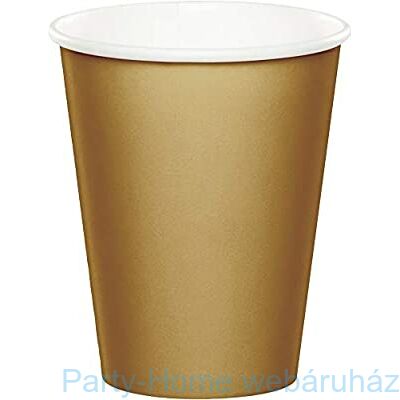 Gold - Arany Papír Parti Pohár - 256 ml, 8 db-os
