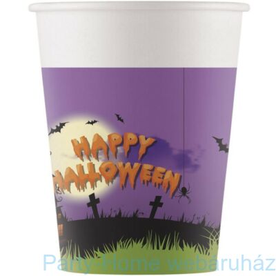 Happy Spooky Halloween Papír Pohár - 200 ml-es 8 db-os