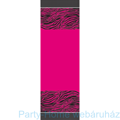 Pink zebra mintás asztalterítő lánybúcsúra 137 x 274 cm
