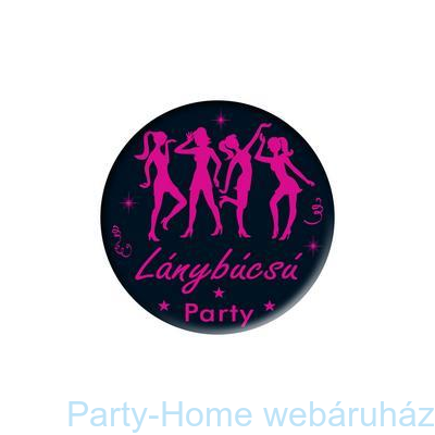 Fekete Rózsaszín Lánybúcsú Party Kitűző