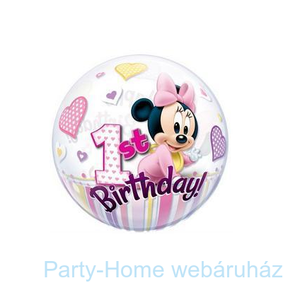 Disney Bubbles Minnie Mouse Első Szülinapi Lufi