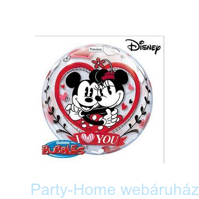 Disney Bubbles Mickey &amp; Minnie I Love You Szerelmes Lufi
