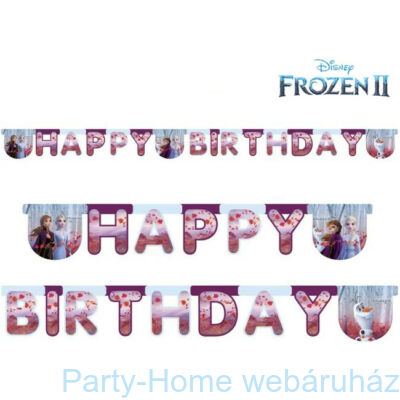 Frozen 2 - Jégvarázs 2 Parti Happy Birthday Girland 2,1 méter