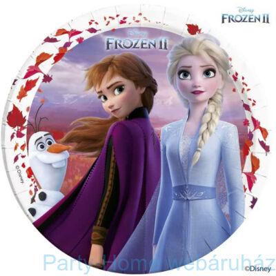 Frozen 2 - Jégvarázs 2 Papír Parti Tányér - 8 db-os, 23 cm