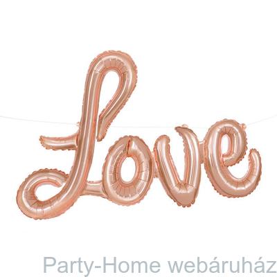 Rosegold LOVE Rózsaarany - Rose Gold Levegős Fólia Lufi