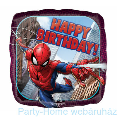 18 inch-es Spider-Man Happy Birthday Szülinapi Fólia Lufi