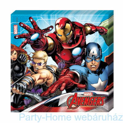 Bosszúállók (Avengers) Parti Szalvéta - 33 cm x 33 cm, 20 db-os