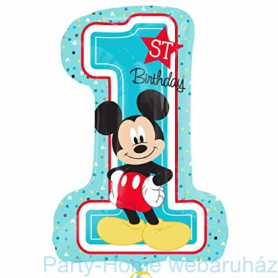 Mickey 1st Birthday Super Shape Fólia Lufi