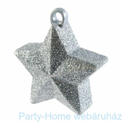Glitteres Ezüst Csillag Léggömbsúly - 170 gramm