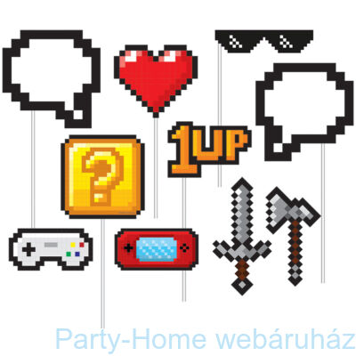 Gaming Party - Minecraft Parti kiegészítő szett fotózáshoz, 10 db-os