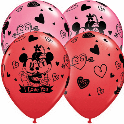 11 inch-es Mickey &amp; Minnie I Love You Red &amp; Rose Szerelmes Lufi 1 db
