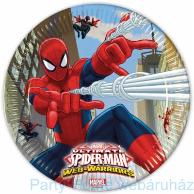 Ultimate Spiderman - Pókember Parti Tányér - 23 cm, 8 db-os