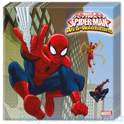 Ultimate Spiderman - Pókember Parti Szalvéta - 33 cm x 33 cm, 20 db-os