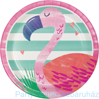 Flamingó &amp; Ananász Party Kistányér - 18 cm, 8 db-os