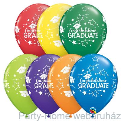 11 inch-es Congratulations Graduate Stars Carnival Ast. Ballagási Lufi