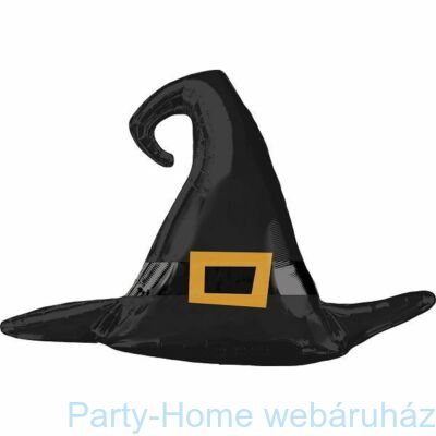 Satin Black Witch Hat Super Shape Fólia Lufi Halloween-ra