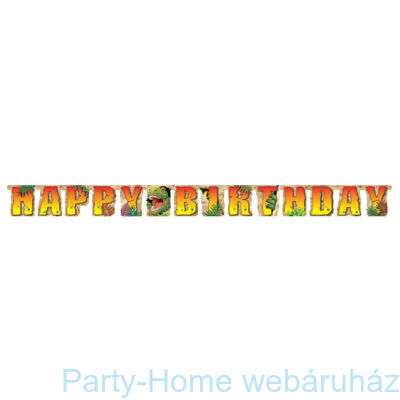 Dinoszaurusz parti Happy Birthday girland 2,4 m