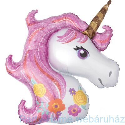 Glitteres Magical Unicorn - Egyszarvú Super Shape Fólia Lufi