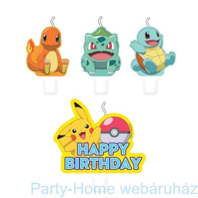 Pokémon Happy Birthday Gyertya Szett - 4 db-os
