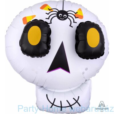 25 inch-es Koponya - 3D Cute Halloween Skull Super Shape Fólia Lufi