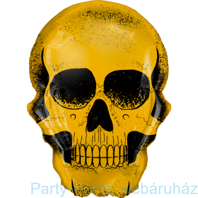 36 inch-es Golden Skull - Arany Koponya Halloween Fólia Lufi
