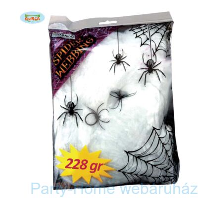 Nagy Fehér Pókháló 10 db. Pókkal 228 gramm