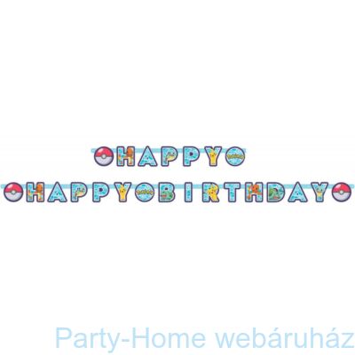 Pokémon Party Happy Birthday Girland 2,2 méter