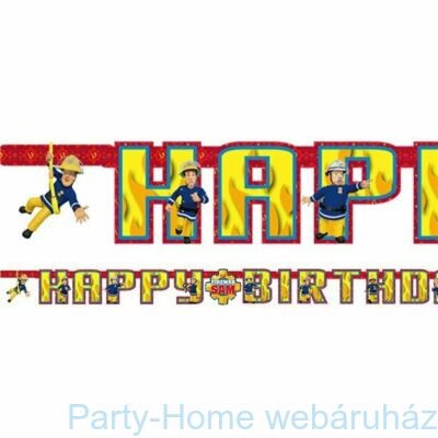 Tűzoltó Sam - Fireman Sam Party Happy Birthday Banner - 180 cm-es