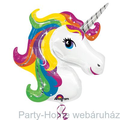 Rainbow Unicornis (Unikornis) Fej Super Shape Fólia Lufi
