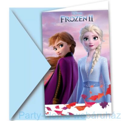 Frozen II. - Jégvarázs 2 Parti Meghívó és Boríték - 6 db-os