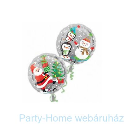 Santa, Snowman &amp; Penguins Karácsonyi Fólia Lufi