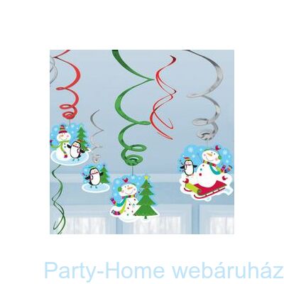 Joyful Snowman Spirális Függő Dekoráció Karácsonyra