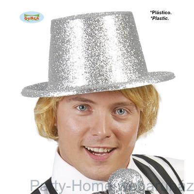 Glitteres Ezüst Parti Kalap