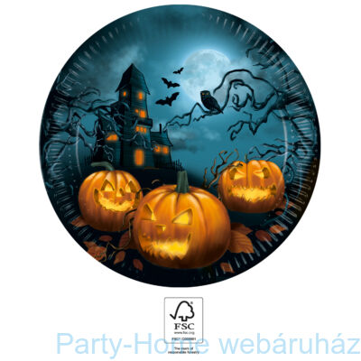 Happy Spooky Halloween Papír Tányér - 23 cm-es 8 db-os