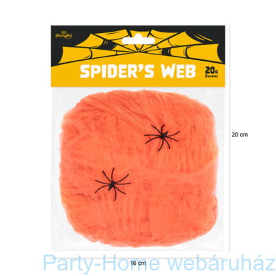 Narancssárga Pókháló 2 db. Pókkal 20 gramm